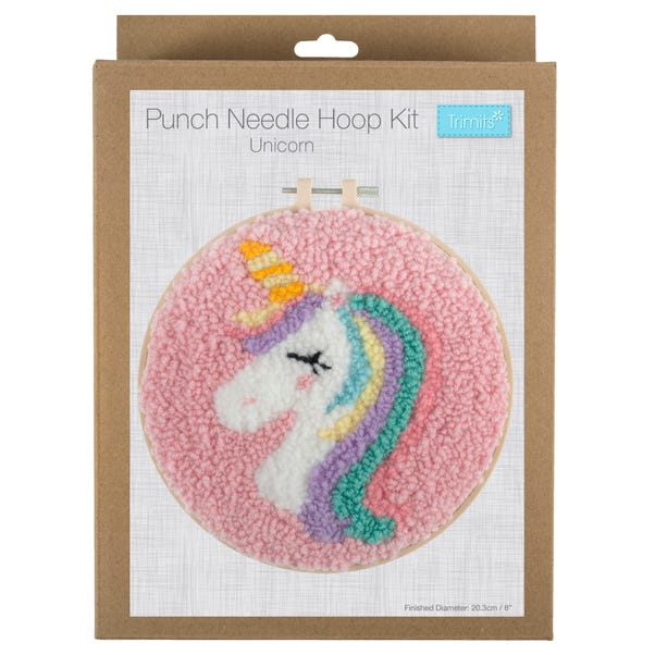 Punch Needle Kit Yarn and Hoop Unicorn image 1 of 3