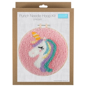 Punch Needle Kit Yarn and Hoop Unicorn