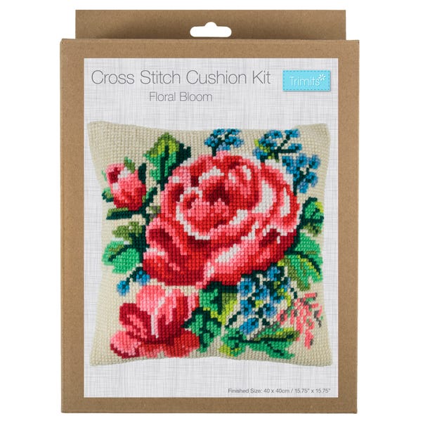 Cross Stitch Kit Cushion Floral Bloom image 1 of 7