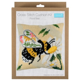 Cross Stitch Kit Cushion Floral Bee