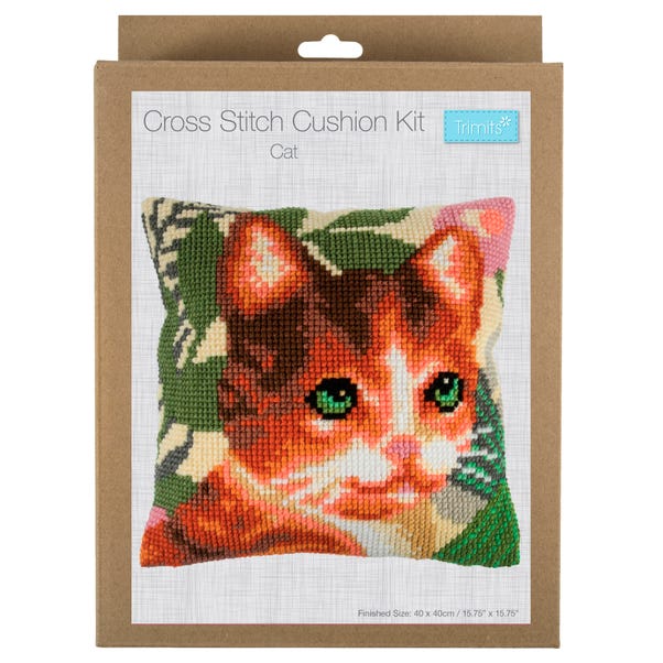 Cross Stitch Kit Cushion Cat image 1 of 6