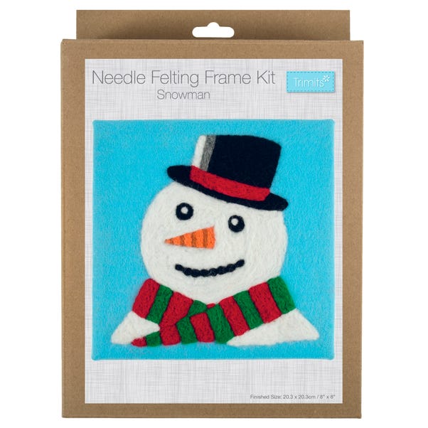 Needle Felting Kit with Frame Snowman image 1 of 3