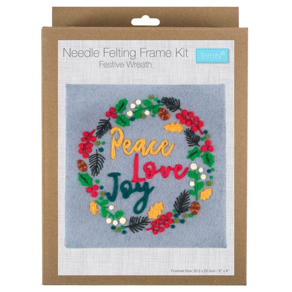 Needle Felting Kit Frame Festve Wreath image 1 of 3