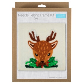 Needle Felting Kit with Frame Deer