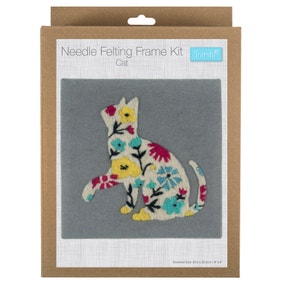 Needle Felting Kit with Frame Cat