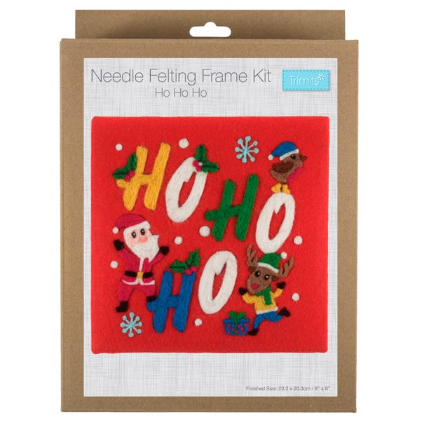 Needle Felting Kit with Frame Ho Ho Ho image 1 of 3