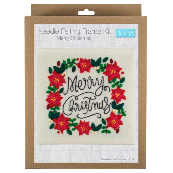 Needle Felting Kit with Frame Merry Christmas image 1 of 3
