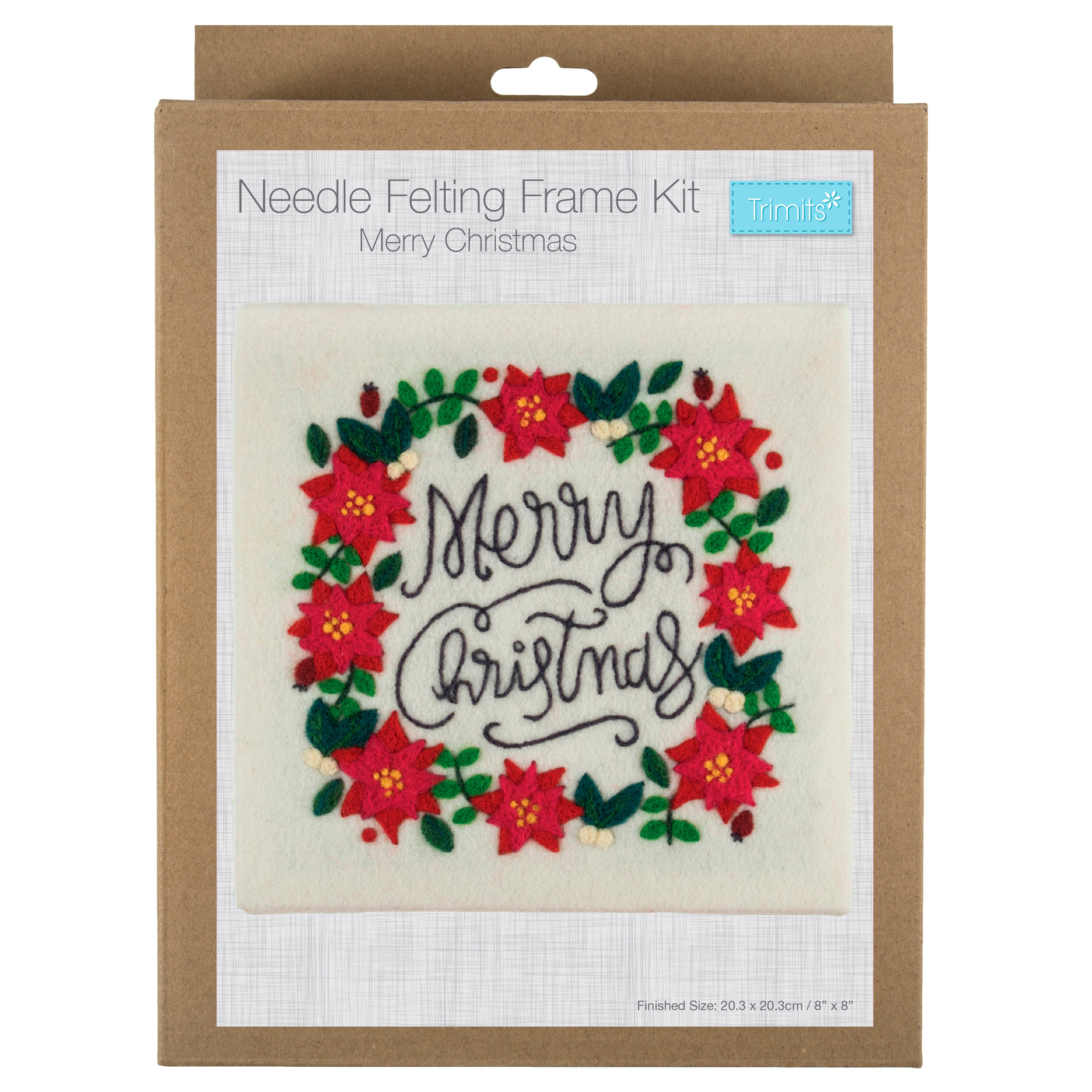 Needle Felting Kit with Frame Merry Christmas