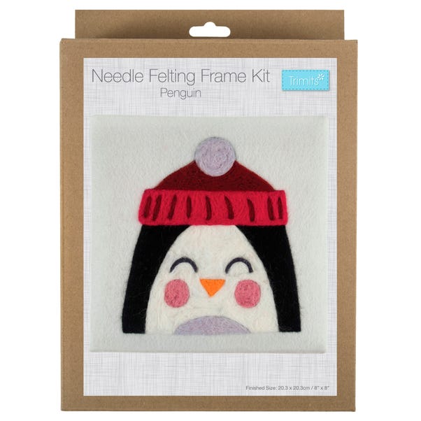 Needle Felting Kit with Frame Penguin image 1 of 3