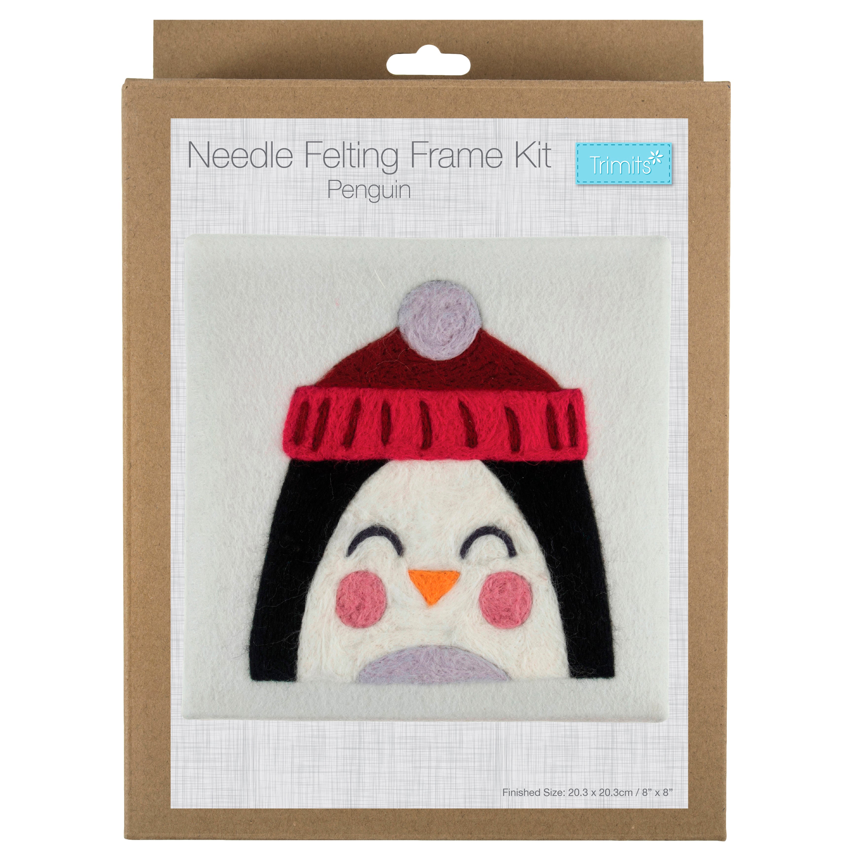 Needle Felting Kit with Frame Penguin