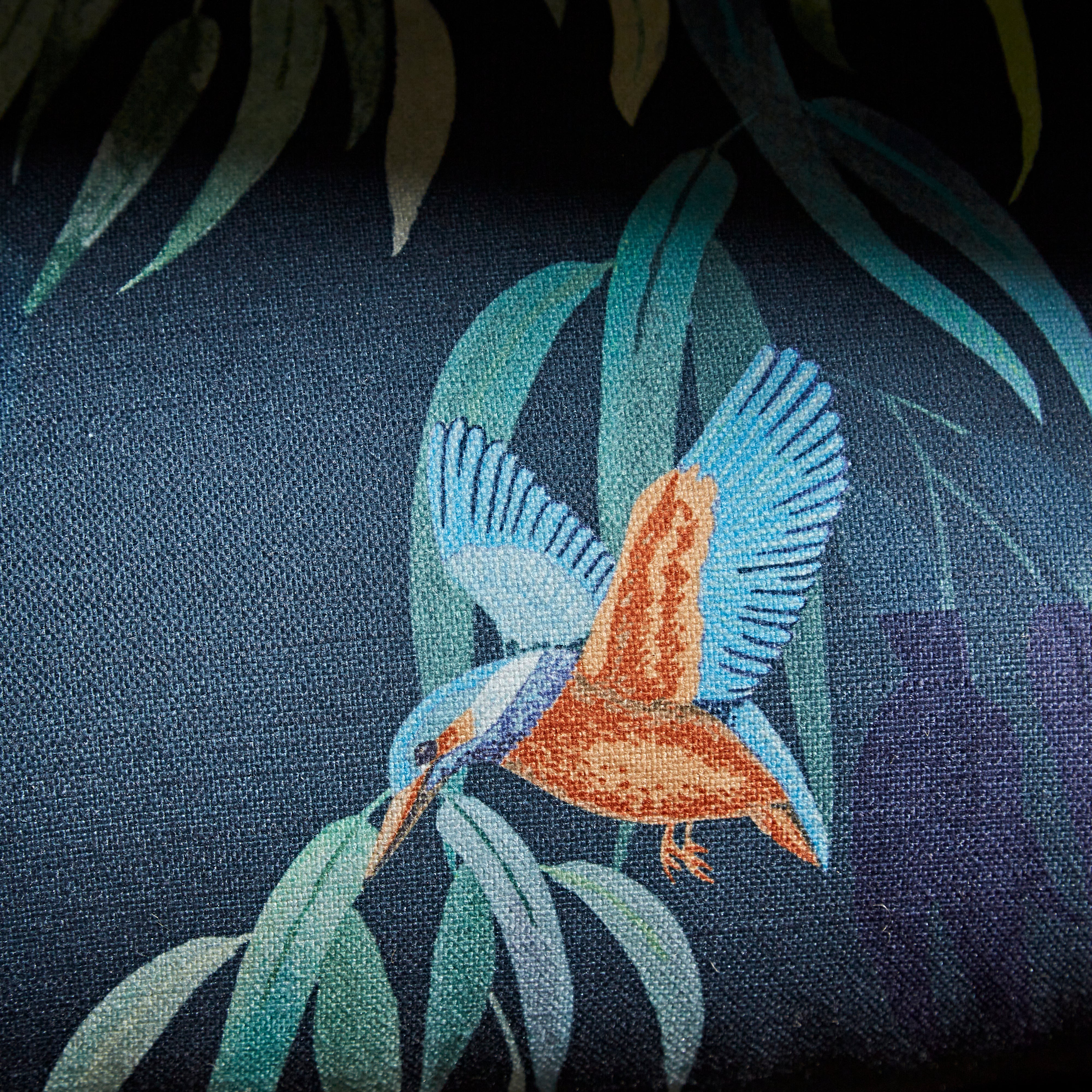 Kingfisher Print Upholstery Sample