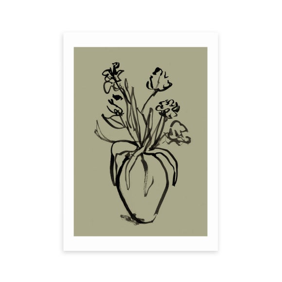 East End Prints Mono Botanical 9 Print