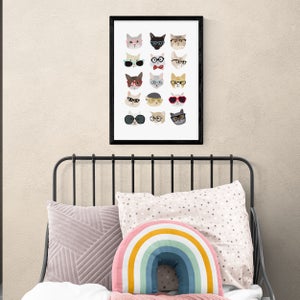 East End Prints Cats In Glasses Print