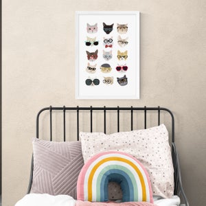 East End Prints Cats In Glasses Print