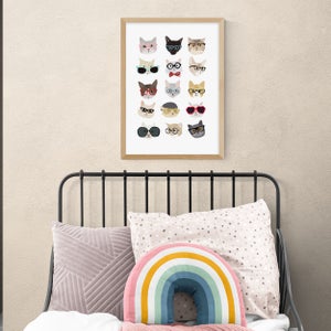 East End Prints Cats In Glasses Print