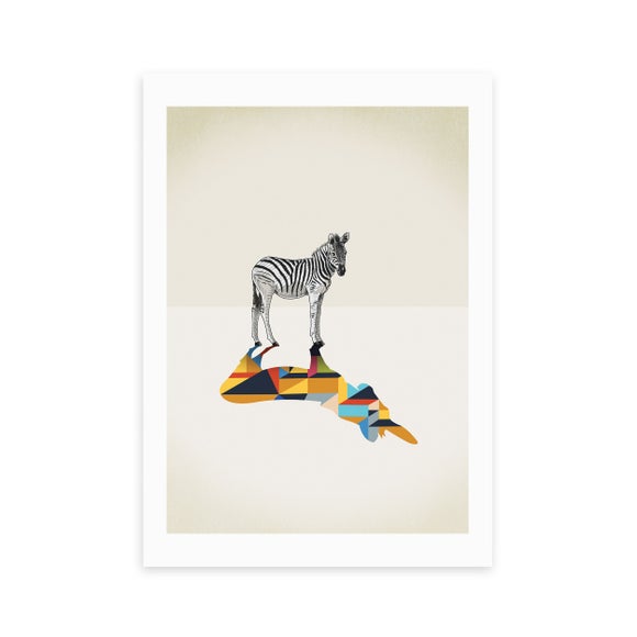 East End Prints Zebra Walking Shadows Print