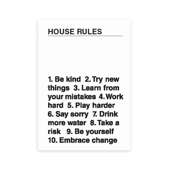 East End Prints House Rules Print