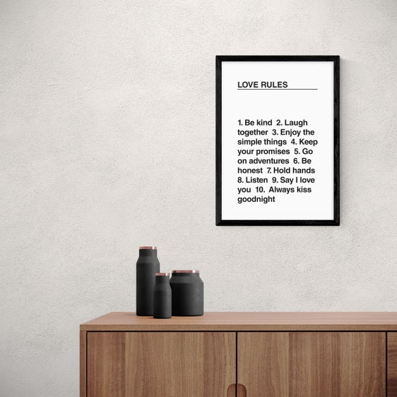 East End Prints Love Rules Print