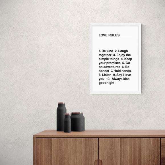 East End Prints Love Rules Print