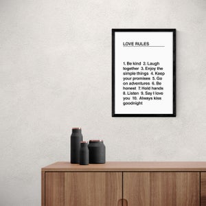 East End Prints Love Rules Print