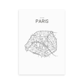 East End Prints City Map Paris Print
