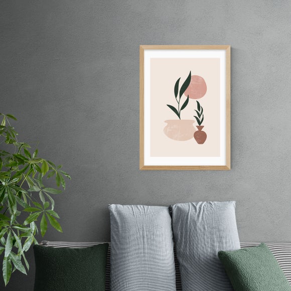 East End Prints Muted Mauve Leaves Print