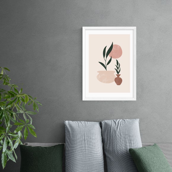 East End Prints Muted Mauve Leaves Print