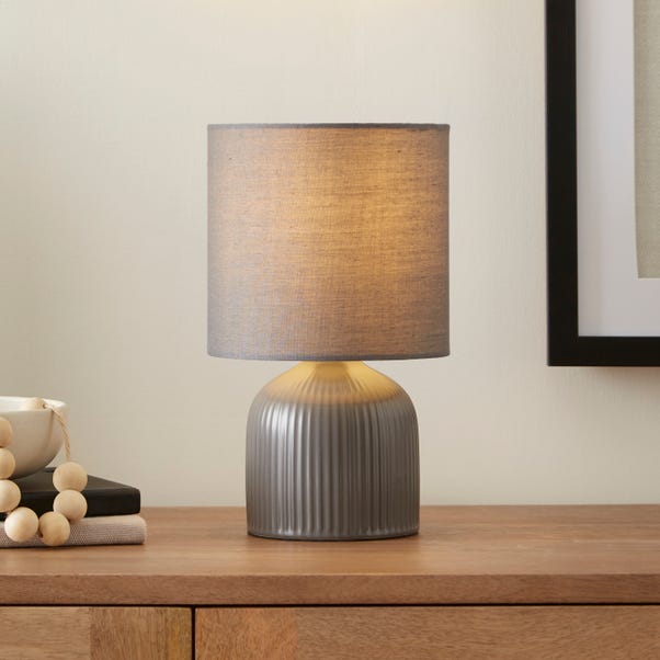 Hebe Ribbed Ceramic Table Lamp image 1 of 4