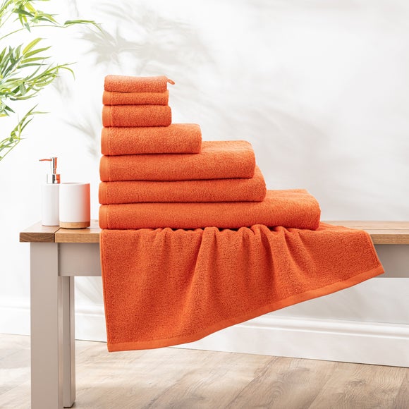 Super Soft Pure Cotton Towel Burnt Orange Dunelm