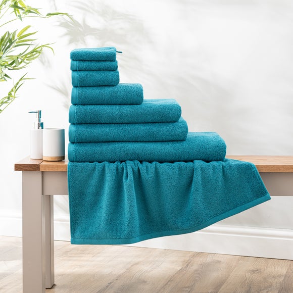 Super Soft Pure Cotton Towel Teal Dunelm