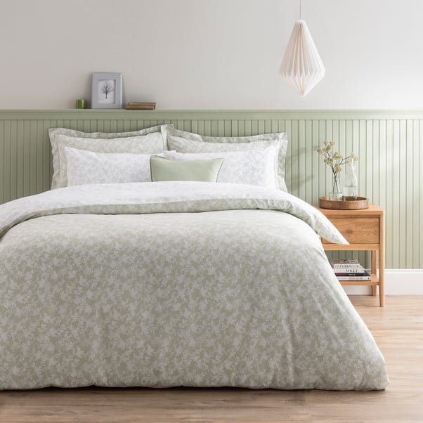 Bexley Floral Sage Duvet Cover and Pillowcase Set image 1 of 6