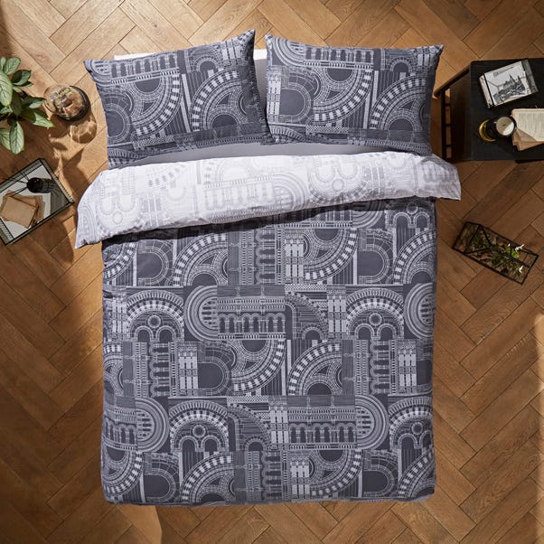 Waterhouse Charcoal Duvet Cover and Pillowcase Set Charcoal undefined