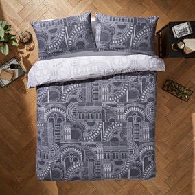 Waterhouse Charcoal Duvet Cover and Pillowcase Set