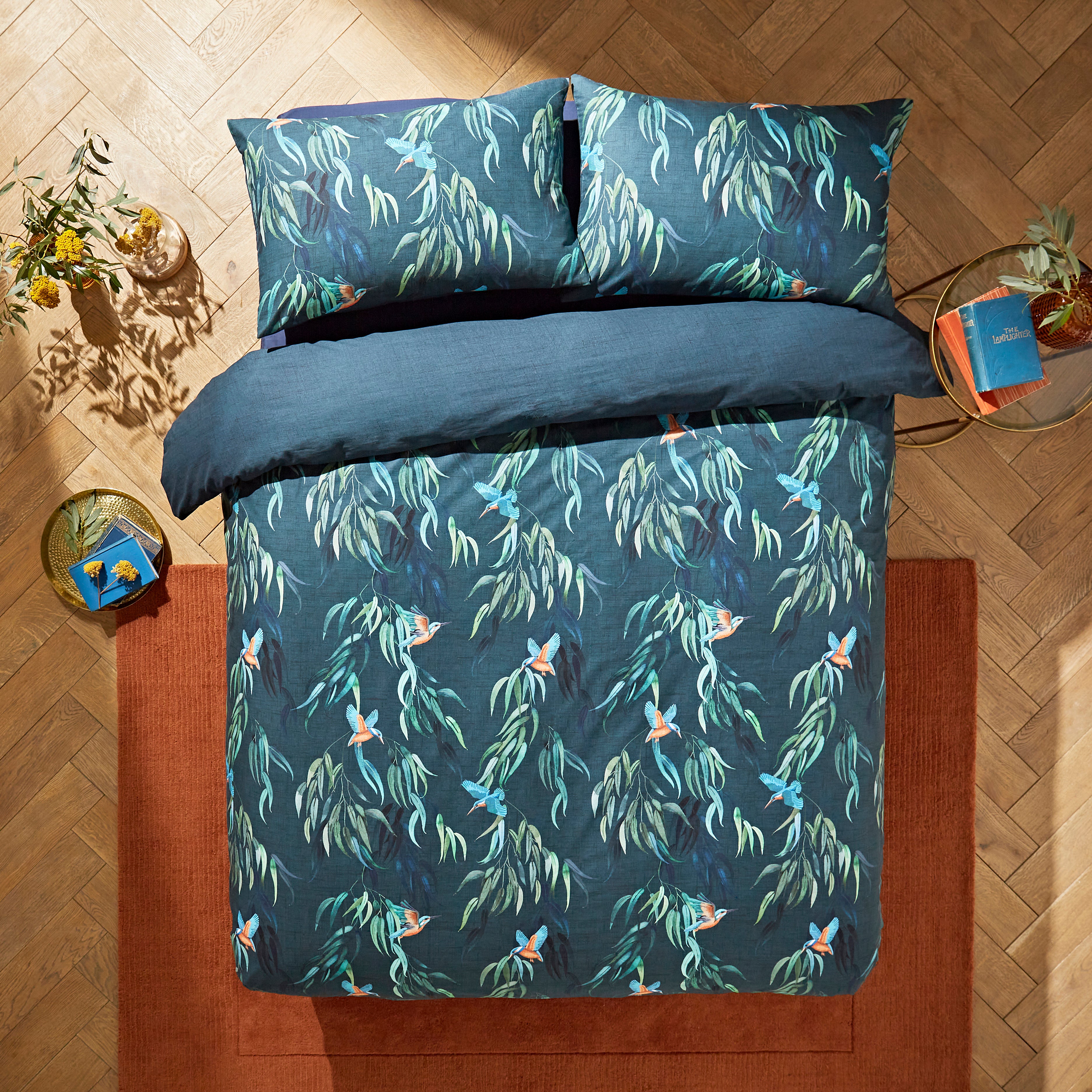 Kingfisher Duvet Cover And Pillowcase Set Blue