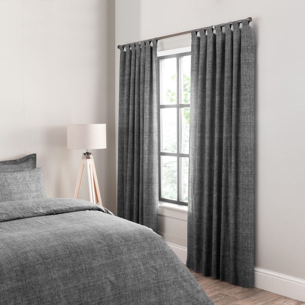 Grayson Charcoal Tab Top Curtains image 1 of 3