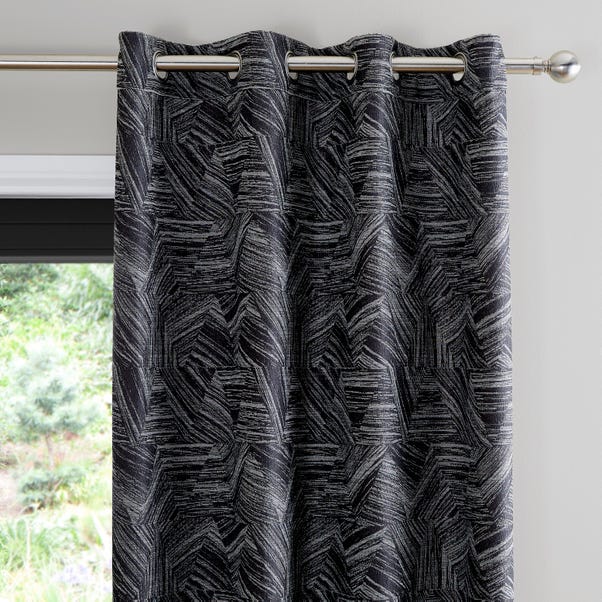 Abstract Monochrome Reversible Eyelet Curtains  undefined