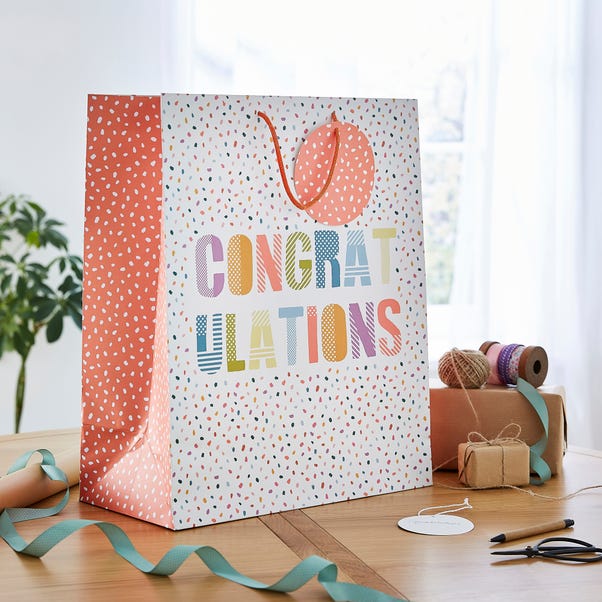 Congratulations Bright Dotty XL Gift Bag image 1 of 4