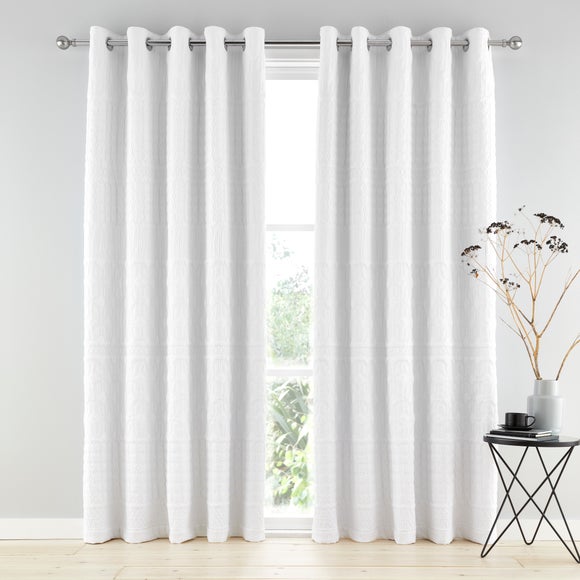 Billie Pinsonic Global White Blackout Eyelet Curtains Dunelm   30808335 Alt01 