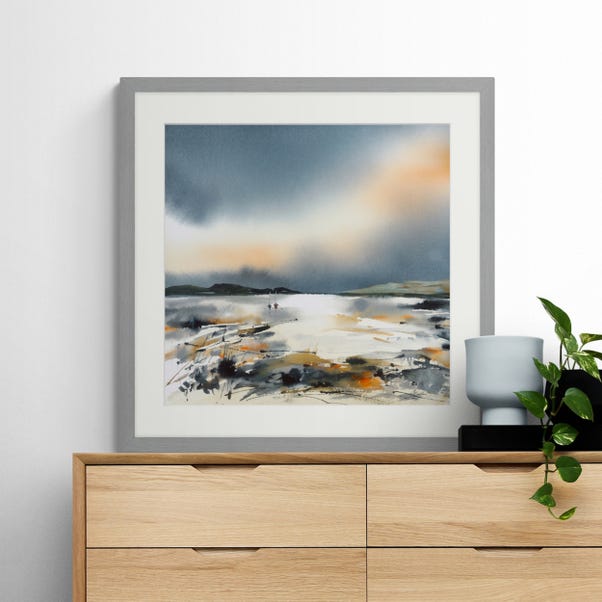 On the Water at Dusk Framed Print Silver