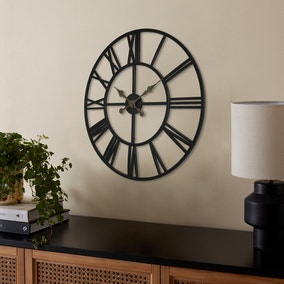 Black Skeleton Clock 50cm