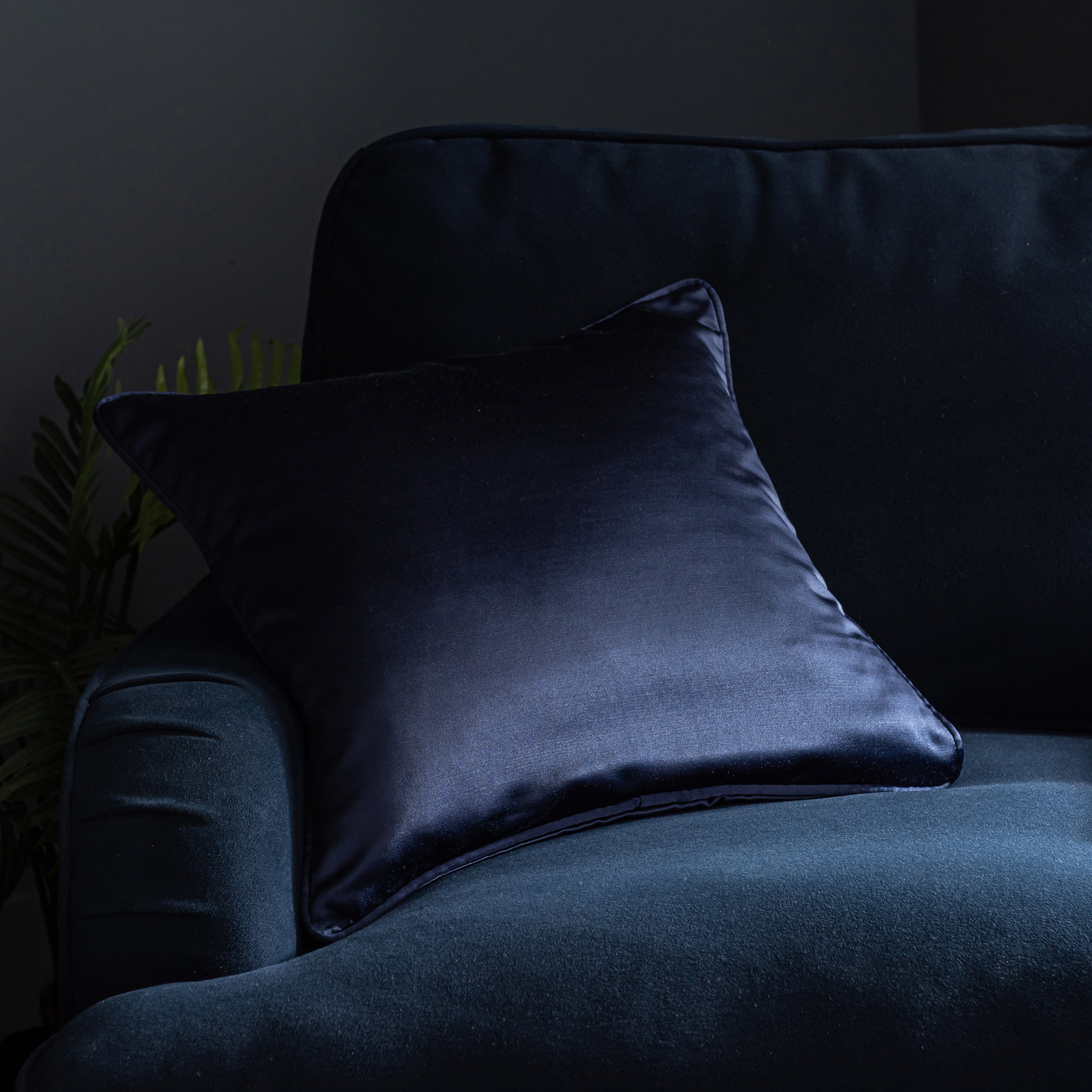 Satin Cushion Navy