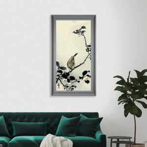 The Art Group Premium Edit Bunting On Camellia Branch Framed Print
