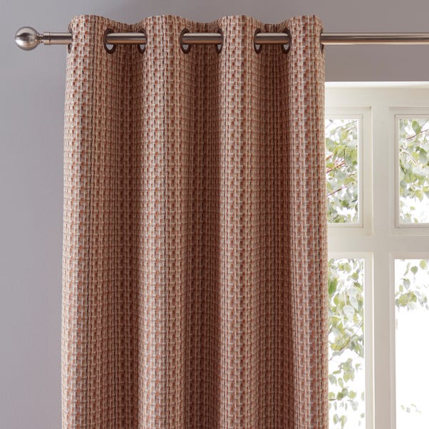 Ryder Check Rust Eyelet Curtains  undefined
