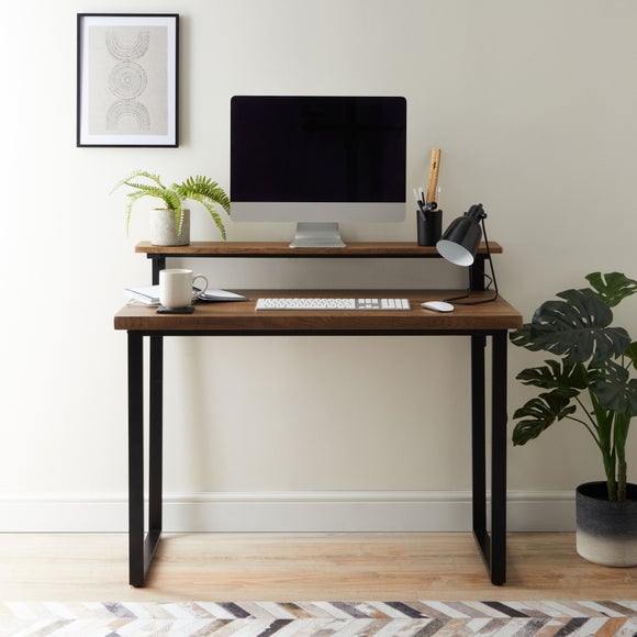 Standing desk with deals bookshelf