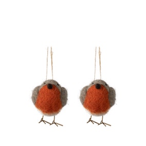 Pack of 2 Cosy Robin Decorations