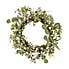Mixed Leaves and White Berries Wreath Green