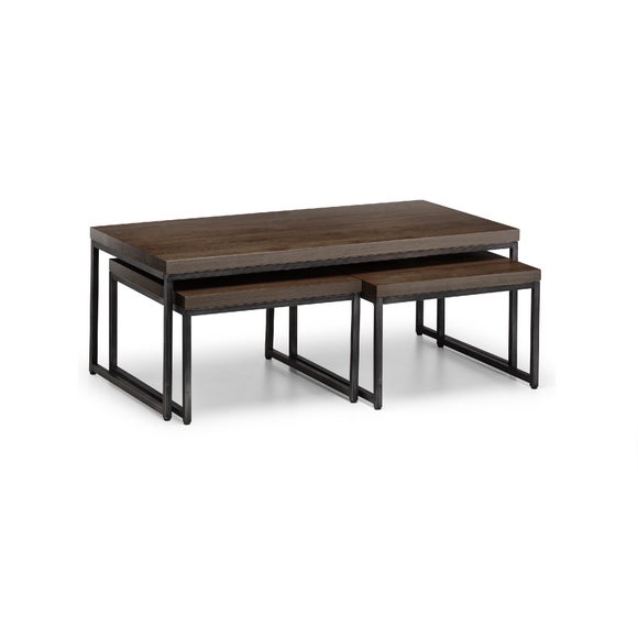 brooklyn natural solid oak and metal coffee table