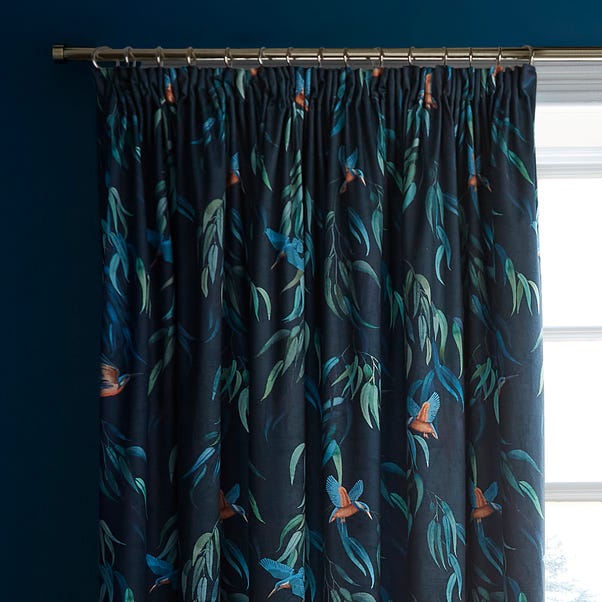 Kingfisher Peacock Pencil Pleat Curtains image 1 of 6