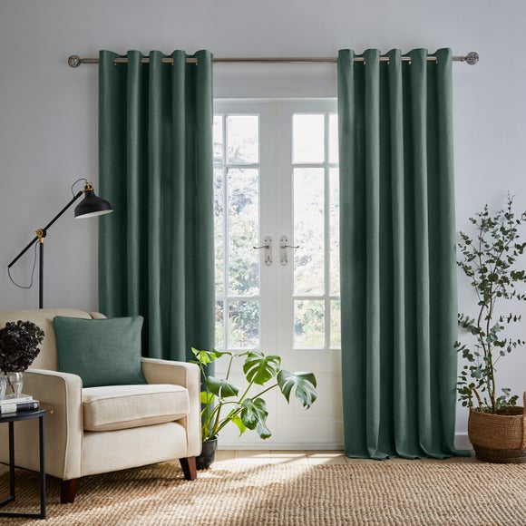 Wynter Thermal Eyelet Curtains Forest Green Dunelm   30810143 Alt01 