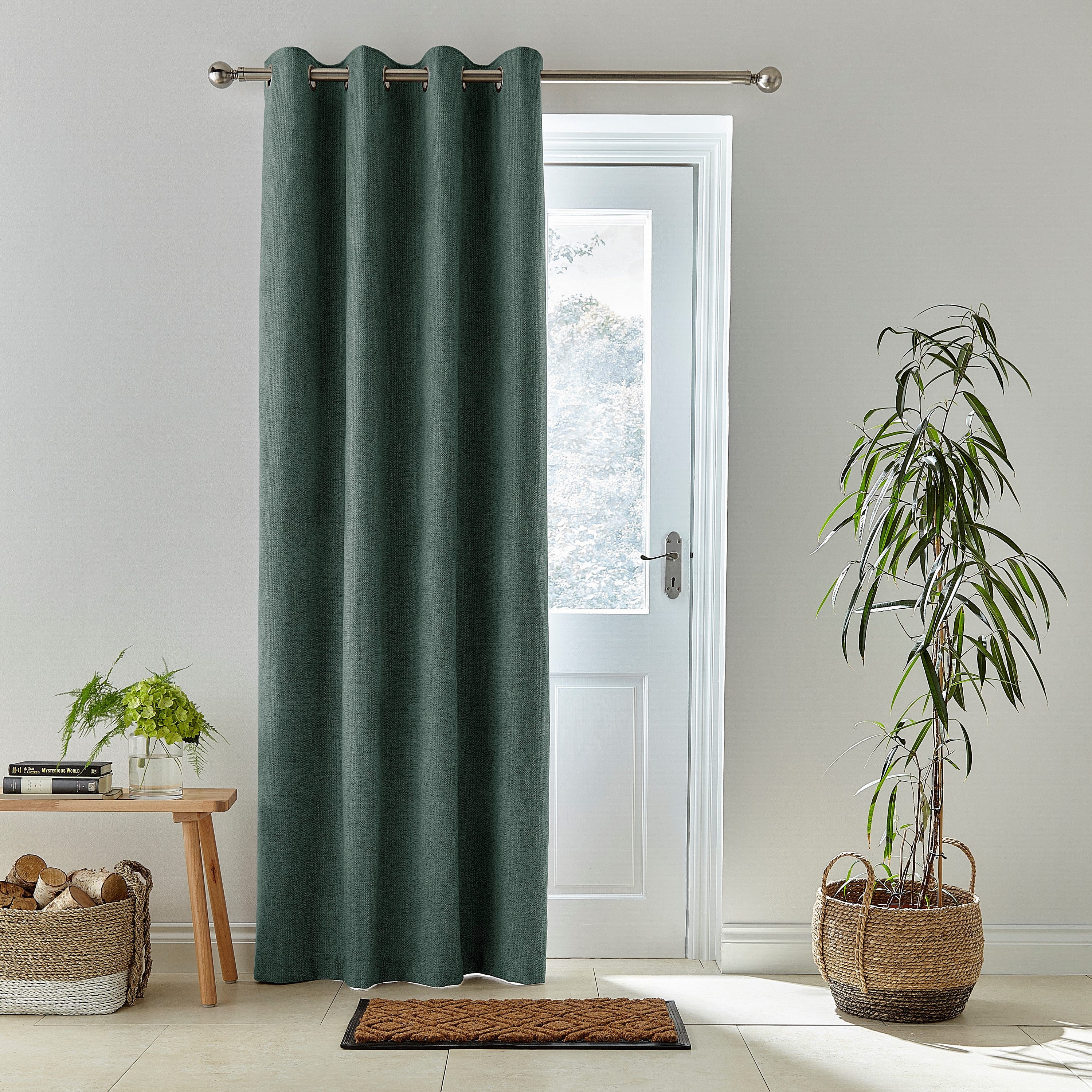 Wynter Thermal Eyelet Curtains Forest Green | Dunelm